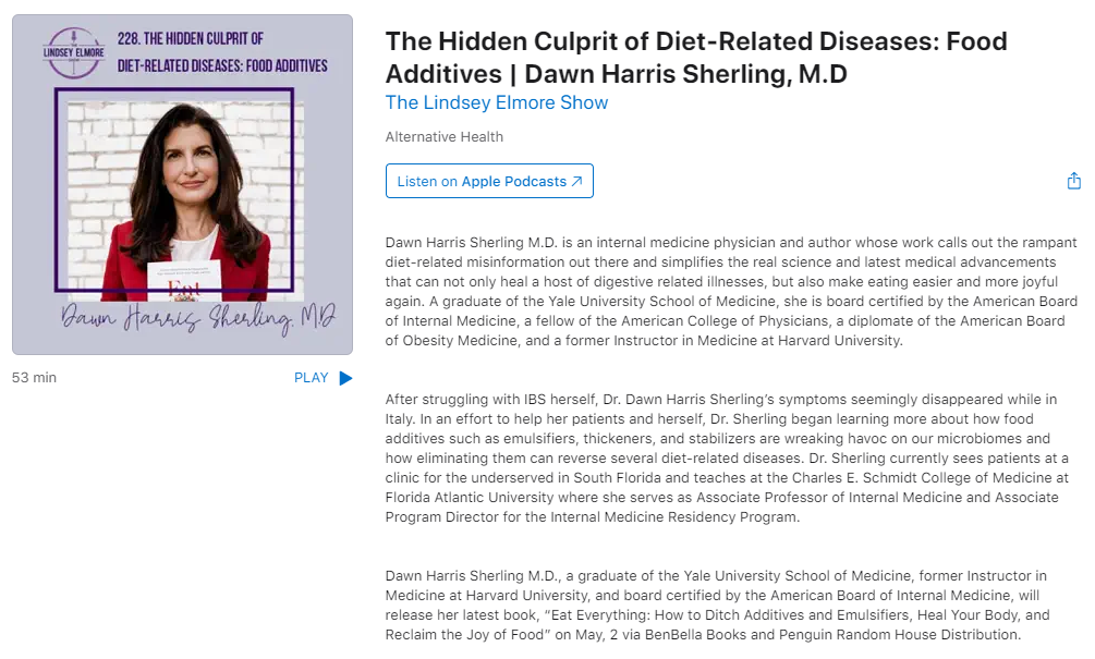  The Hidden Culprit of Diet-Related Diseases: Food Additives | Dawn Harris Sherling, M.D The Lindsey Elmore Show 