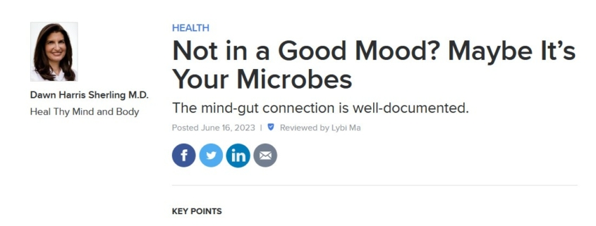 Not in a good mood? Maybe it's your microbes